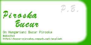 piroska bucur business card